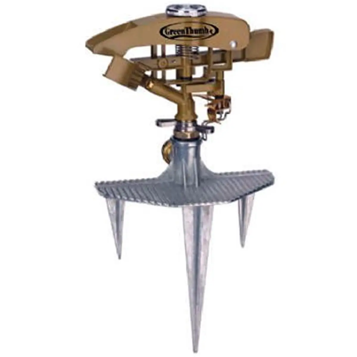 Fiskars Green Thumb Metal Body Impulse Sprinkler - Extra Large Outdoor Pulsating Model with Trip Lever, 106' Diameter, 8500 Sqft Coverage, Deflector Dial, Reversing Full Circle Setting, 8,500 Sqft