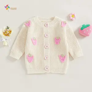 Newborn Baby Girl Cute Long Sleeve Button Up Cardigan Toddler Knit Sweater Infant Fall Winter Clothes