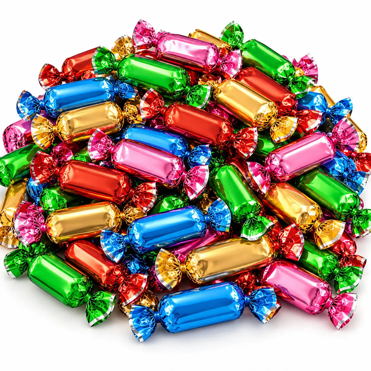 Individually Wrapped Assorted Toffee Candy, 1 lb 5-Flavor Mix - Vanilla, Chocolate, Strawberry, Green Apple, Rum