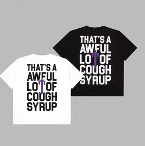 Black and White Coughsyrup Tee 2-Sided, Fashion Cotton, Full Colors, Full Sizes, For Men, For Women