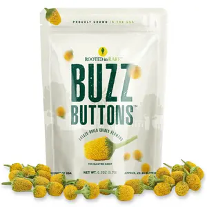 Buzz Button Edible Flowers for Cocktails - Grown in USA - Freeze Dried - Toothache Plant - Electric Daisy - Natural Sensation for Cocktails - .2oz Package