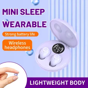 Special sleep earplugs for side sleeping, mini invisible wireless Bluetooth 5.4 micro sleep earphones, small ear-specific hidden earplugs with LED screen, suitable for sleep, work, sports, and hiking