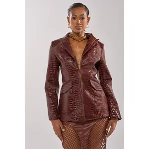 NEW FLAME EMBOSSED PATENT BLAZER