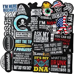 32Pcs Funny Sayings and Prank Meme Embroidery Patches DIY Motif Iron On Or Sew On Patches Appliques for Jeans Jackets Clothes Backpacks