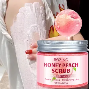 Rozino Peach Vitamin C Salt Scrub 150g, Gentle Cleansing, Brightening Moisturizing, Face Body Use, Suitable for All Skin Types