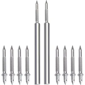 200PCS Upgraded Double Headed Invisible Seamless Skirting Nails, No Mark Double Sided Nails with 2 Tools for Furniture MDF Solid Wood Baseboards & Trim Casing Work 1" x 0.39"