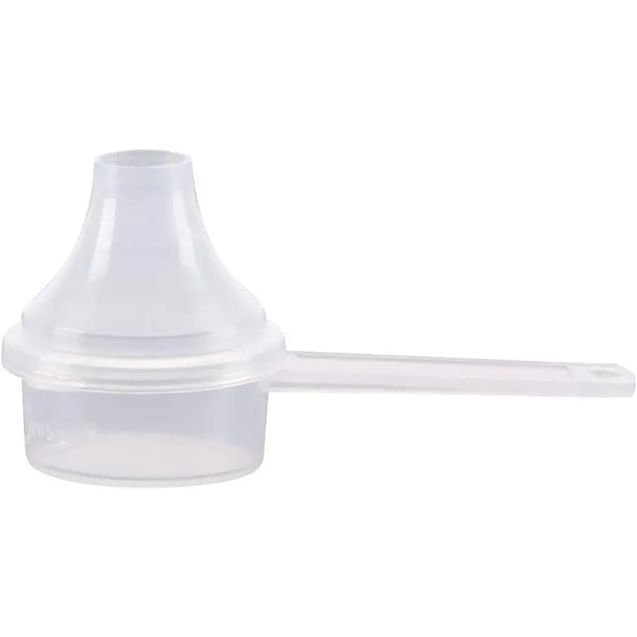 Plastic Measuring Scoop with Funnel,  (9 cc | 2 Teaspoon | 9 mL) Measuring Spoons for Powders, Coffee, , Protein, Spices and Or Dry Goods (Pack of 1, Opaque, No Cap)