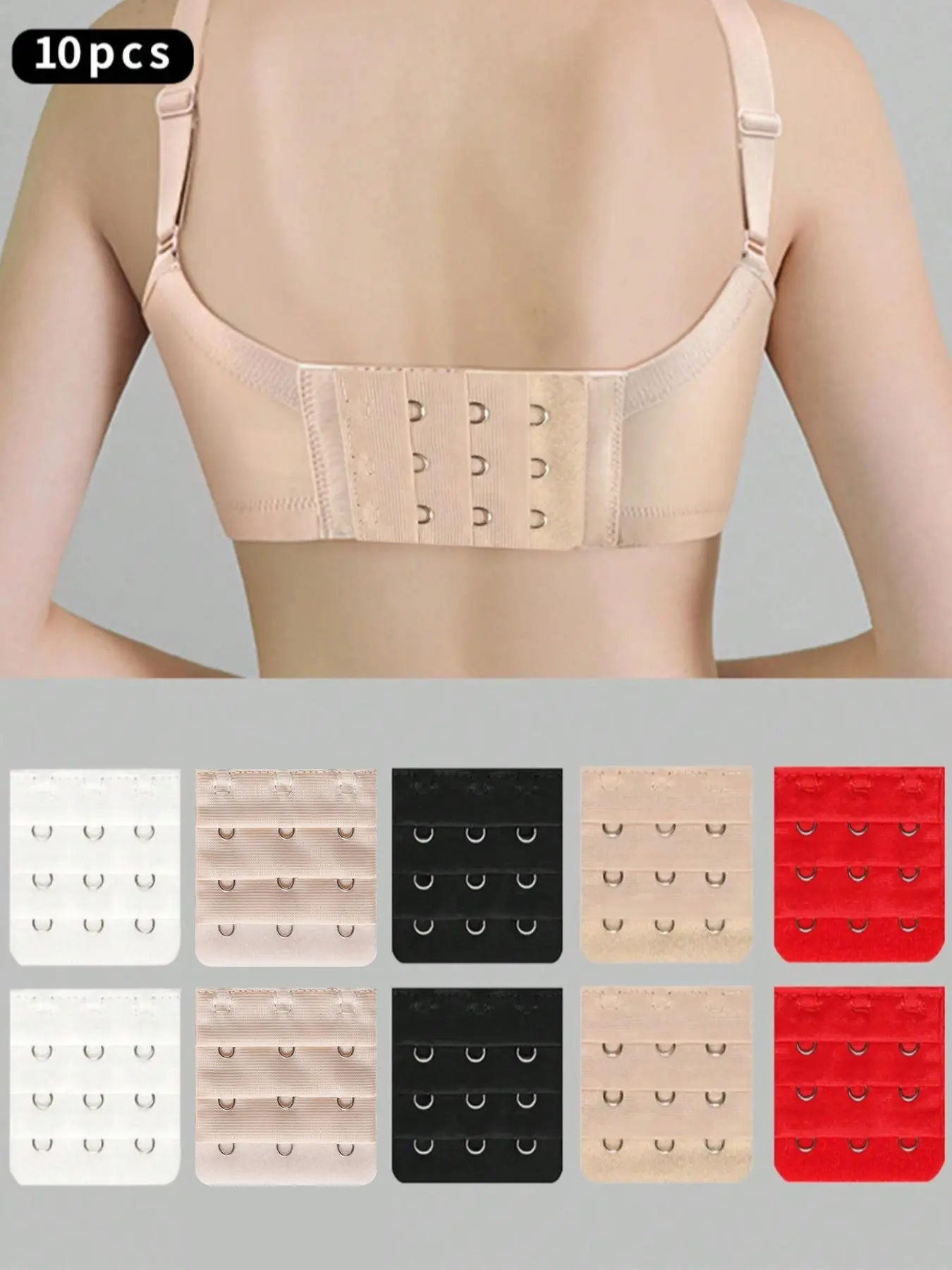10-Piece Adjustable Bra Extender Set for Comfortable Fit, Must-Have Lingerie Accessories Adjustable Strap for Every Woman's Wardrobe