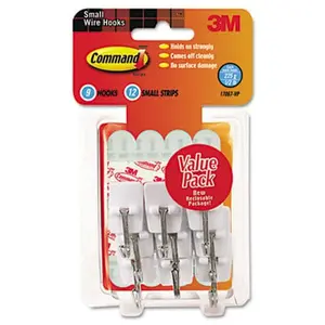 Command 17067-VP Adhesive Hook Value Pack- Small- Holds 1/2-lb- White- 9/Pack