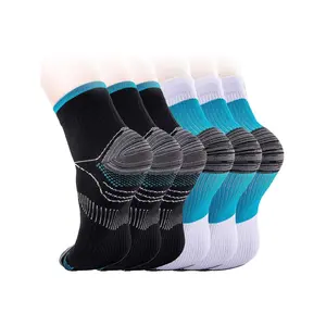 2/4/6 Pairs Plantar Fasciitis Compression Socks for Men & Women, 15-20 mmHg Short Sleeve Ankle Support Socks with Arch Support, Reinforced Heel & Toe, Breathable Moisture Wicking Socks for Pain Relief, Sports Recovery, All Day Wear
