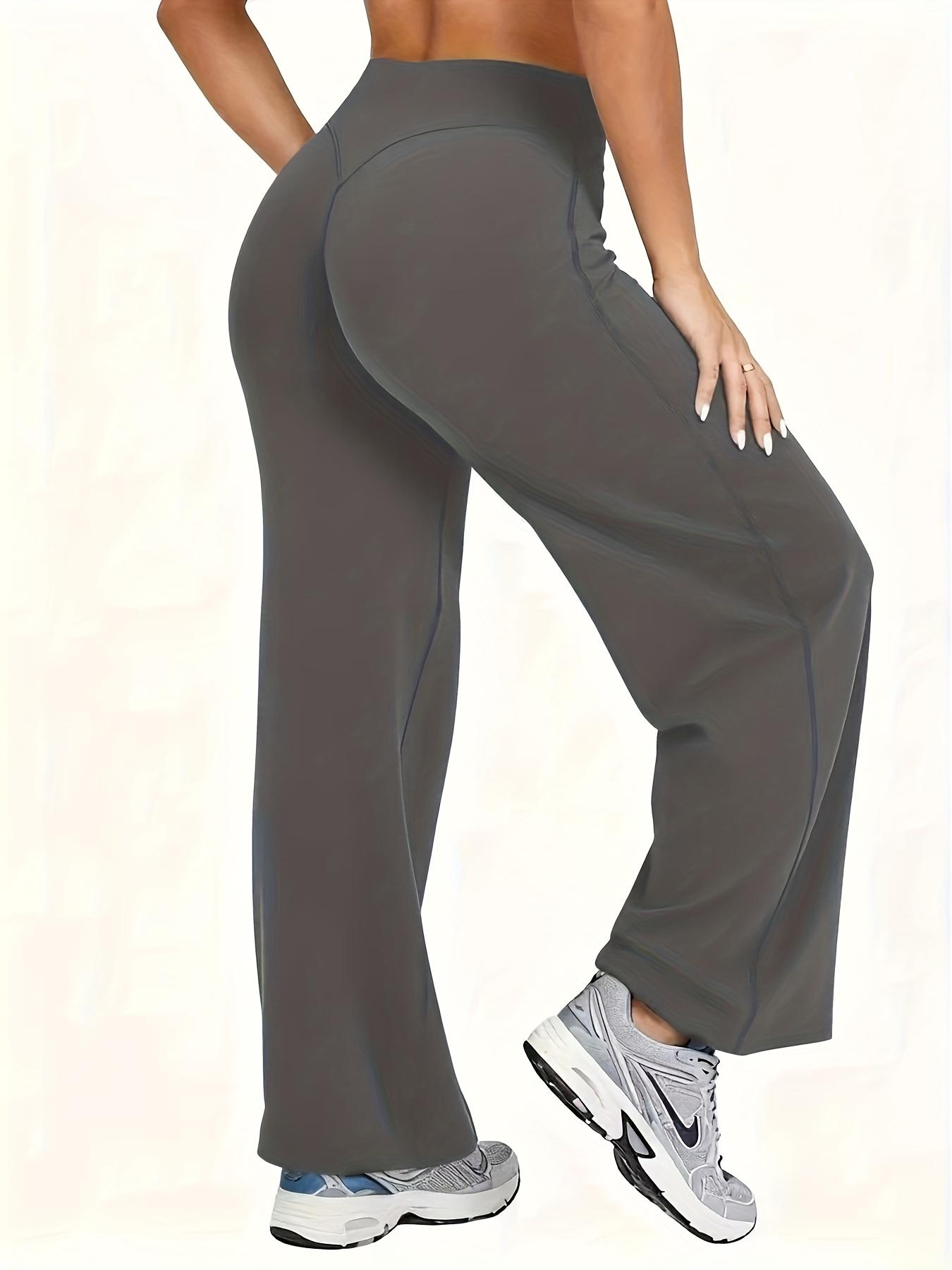 4-pack women’s autumn apparel, women’s Halloween costumes, high-waisted wide-leg yoga pants - stretchy fabric - blended material, suitable for yoga, Pilates, and fitness activities |Wide-leg hem | Stretchy fabric
