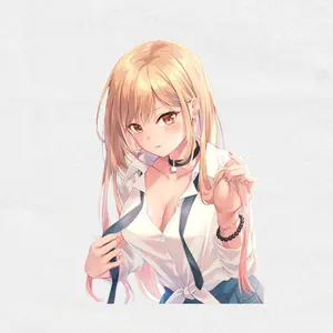 Marin Kitagawa Anime Sticker – Cute Waifu Vinyl Decal, My Dress-Up Darling Sticker, Waterproof Laptop Car Sticker