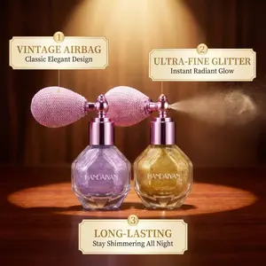 Ultra-Fine Glitter Gold Highlighter Powder Cosmetic - Water Proof, Gentle, Lightweight, Shimmer Dewy, Long-Lasting, Single Item Makeup for Face, Body, Hair, Ideal for Parties, Daily Wear