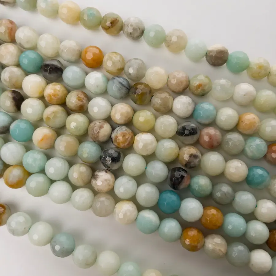 Natural Faceted Amazonite Beads - Amazon River Reflection Bracelet