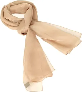 Tan Light Brown Chiffon Shawl Wrap Soft Head Scarf Hijab 28"x71"