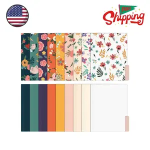 18 Pack Decorative File Folders Floral Folders Cute File Folder, Letter Size Colored File Folders,1/3-Cut Tabs, 9.6 x 11.6 Inches