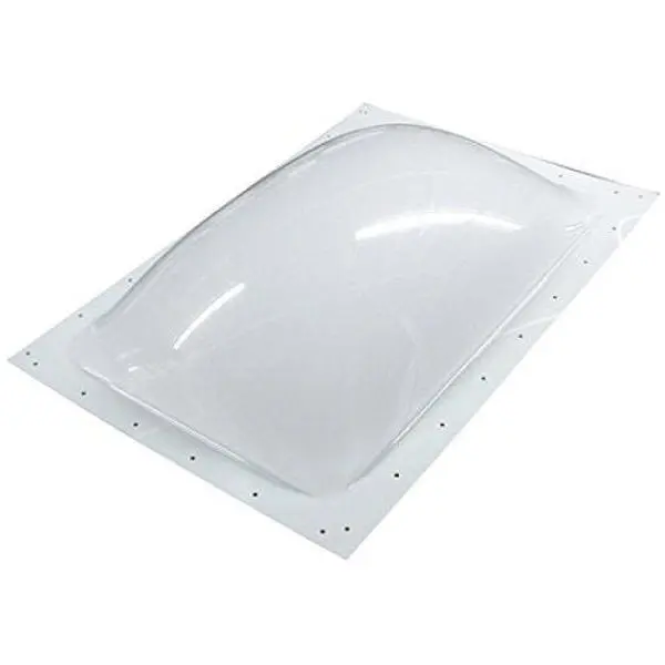 Polycarbonate White Rectangular RV Replacement Skylight, 22x30 in/25.5x33.5 in Size, 5 in Bubble Height, Flanged Edge, Elastomeric Sealant Included