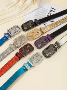 Women's Y2K Style Leopard Belt, & Design, Metal Buckle Closure, Perfect for Parties & Daily Wear