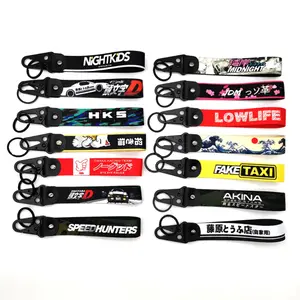Car Decoration JDM Racing Keychain Car Style Wrist Key Chain Key Rings Key Holder Heat Transfer Process FOR FAKE TAXI LOW LIFE Accessories