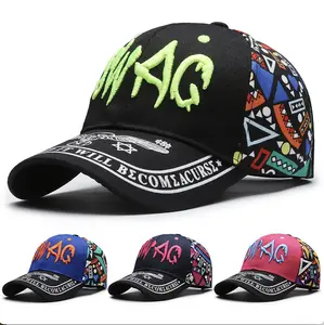 JMILYJW Unisex Adjustable Cotton Hat - Embroidered Detail, Colorful Graphic Print, Sun Protection, Snapback Trucker Style, All-Season Adult Sports Outdoor Cap, Logo Print Design, Snapback Trucker Hats