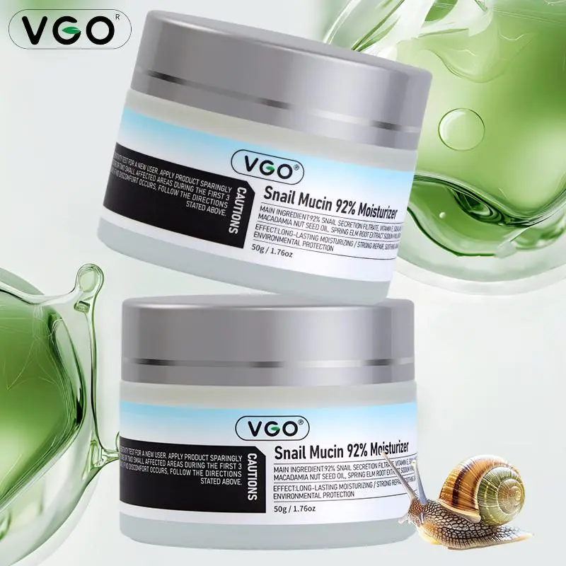 VGO Snail Mucin 92% Moisturizer - Hydrating Long Lasting Moisturizing Product for Dry, Sensitive Skin | Deep Hydration, Skin Repair, Oil Control | Lightweight Daily Cream, Hydrate