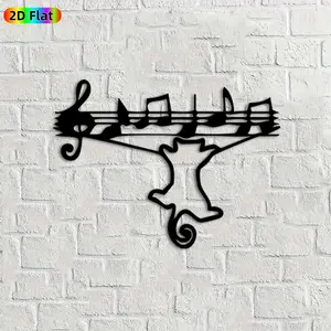 1pc Music Note Metal Wall Art, Melodic Music Note Statue Mural, Ideal Gift for New Year, Christmas, Music Decor Enthusiasts, Rust-Resistant Metal Wall Decor Wall Sculptures, Perfect for Living Room Wall & Garden Fence Music Decor Enthusiasts