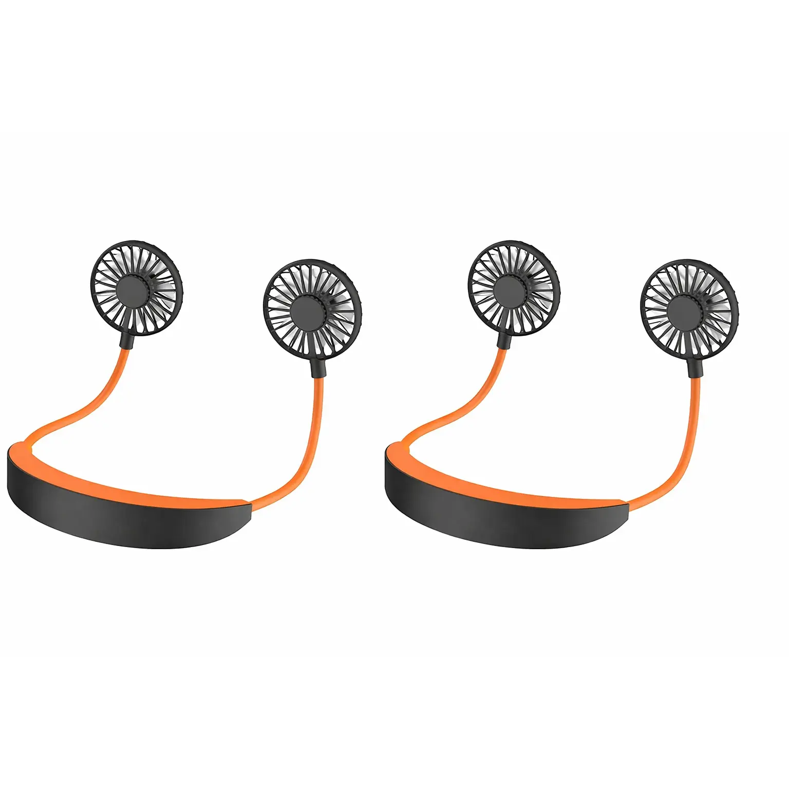 2-Pack Hands-Free Portable Neck Fan, USB Rechargeable, 5200mAh Battery, 3 Speeds, 360° Rotatable USB Mobile Fan, Portable Fan