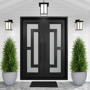 3/4ft Artificial Cedar Trees 2-Pack - Tower-Shaped Dense Foliage for Porch, Garden & Gate Privacy | Weatherproof Faux Cypress Decor