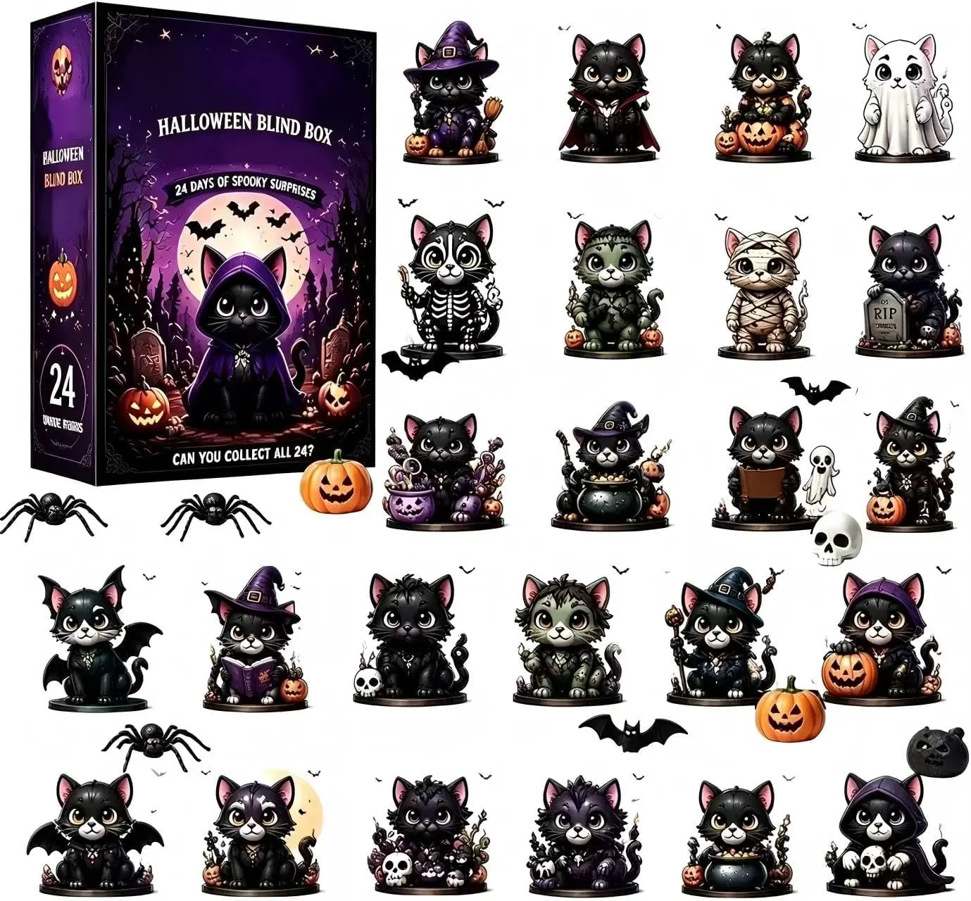 Halloween Advent Calendar 2026, 24 Days Countdown Calendars Birthday Holiday Gifts, Unique Home Office Desk Decor for a Festive Holiday Season