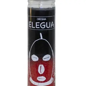 Orisha Elegua Candle - 7-Day Paraffin Wax Ritual Candle for Protection & Prosperity - 100% Paraffin Wax - 2.5" Wide x 8.25" Tall - Red & Black Colors Symbolize Passion & Protection