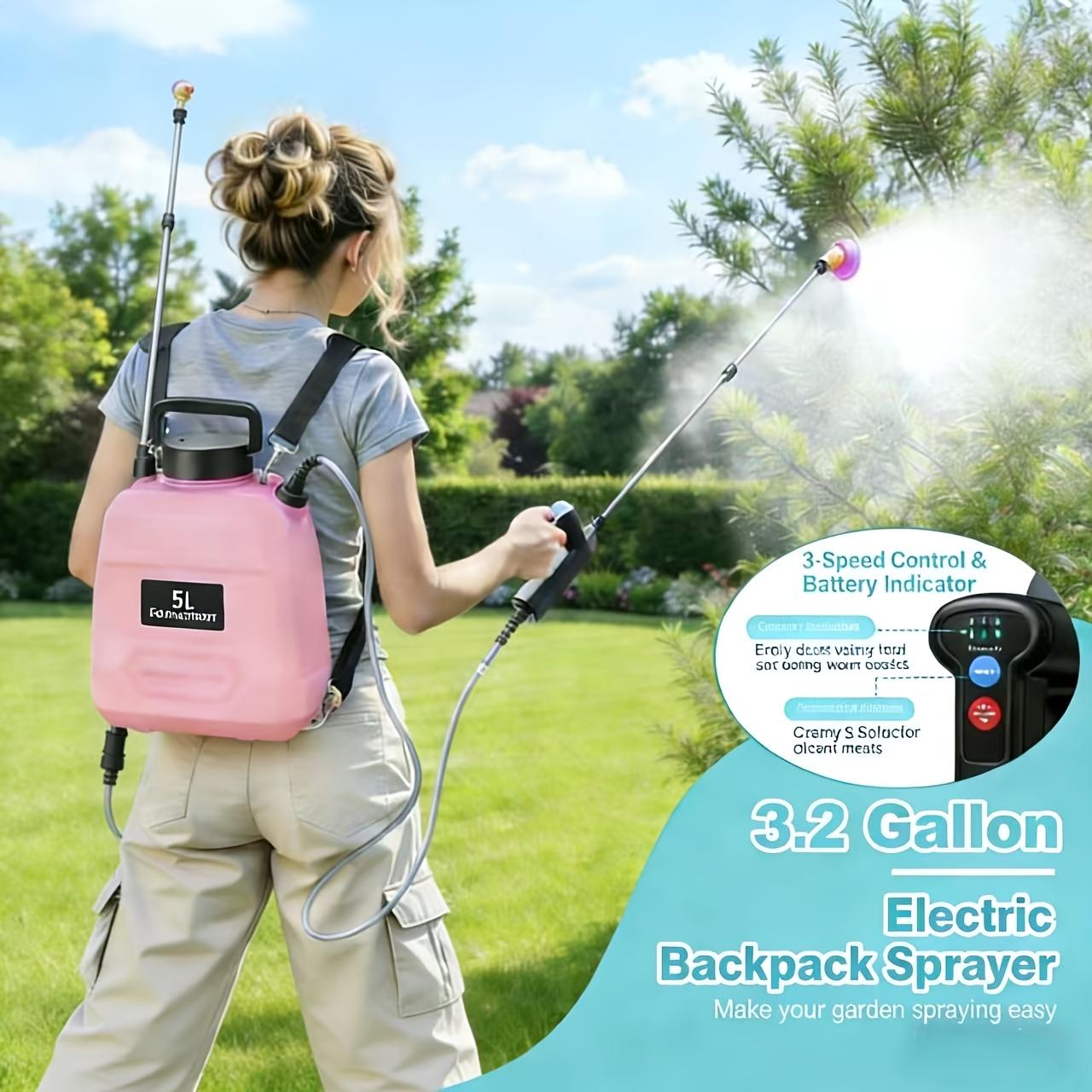 3 Gallon, Upgrade Powerful Electric Sprayer with 34Mist Nozzles,Battery Powered Garden Sprayer Ret