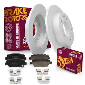 3 PC Rear Ceramic Disc Brake Pad Set & Solid Brake Rotor Kit 96278MT