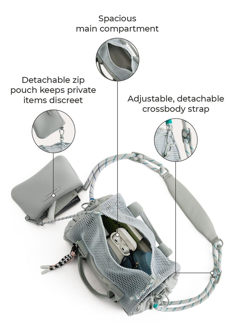 BAGSMART Reiki Mini Gym Compact Duffle Bag (9.84" x 5.9" x 6.69") 5.5L Capacity, Waterproof PVC Pocket, Adjustable Bottom Straps, Elastic side pockets, Ideal for Gym & Daily Use TikTokShopfalldealsforyou