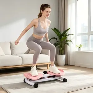 Blue Pink Exercise Equipment with Red Cables and Black Handles for Home