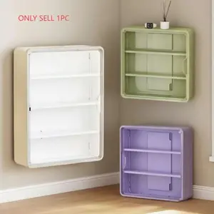 Large Wall-Mounted Display Rack, 3/4 Layer Acrylic Storage Box, Space-Saving, Transparent Compartments, Ideal for Collectibles, Cosmetics, Festivals