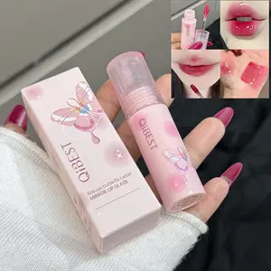 New Year Butterfly Mirror Lip Gloss, Glossy Water Gloss Glass Jelly Lipstick for Brightening, Moisturizing Non-Greasy for Spring Summer