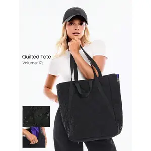 GLOWMODE 17L Water-Resistant Quilted Expandable Multi-Pocket Dual-Handle Tote Bag Daily Casual Active Travel