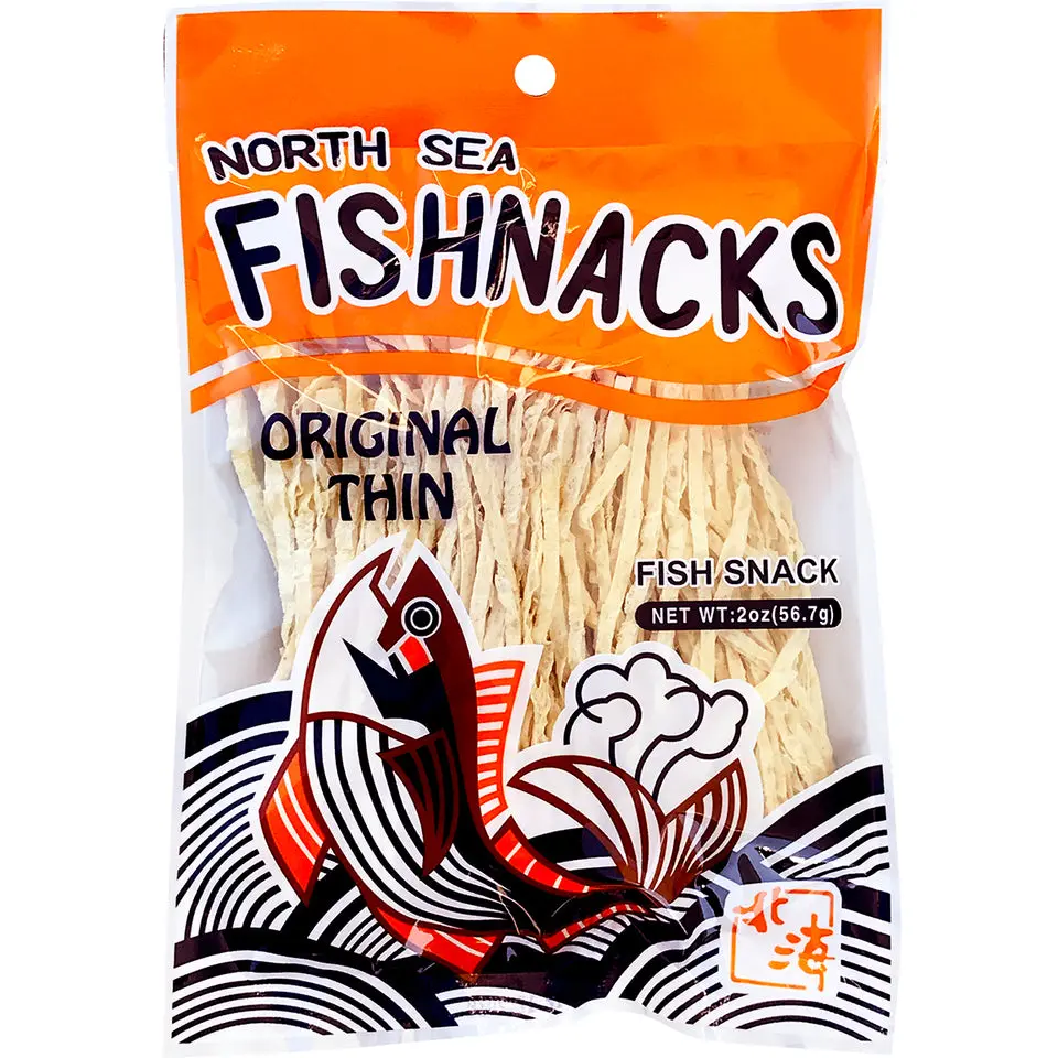 NORTH SEA Original Flavor Dried Fish Jerky - Thin Dry Seafood Snack Bites for Adults, 2oz, Ambient Storage, Contains Fish, May Have Lead, Inorganic Oxides of Arsenic, Acrylamide