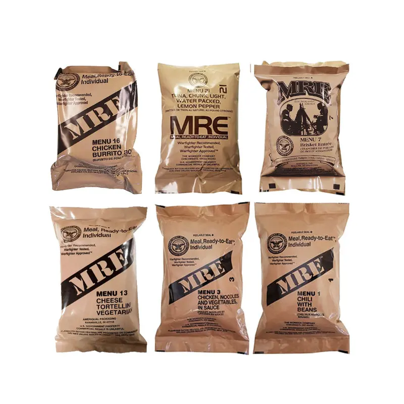 Military MREs (Meals Ready-to-Eat) Random Pack meals - Choice of 1 Pack, 4 Pack or 6 Pack Options