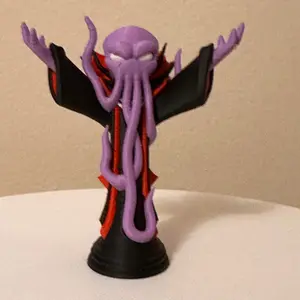 Mind Eater Miniature SuperPrints 3D Printed Mind Flayer DnD Mini TTRPG Boss Purple Tentacle Wizard Figure