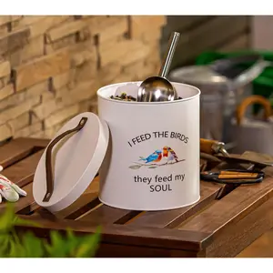 Plow & Hearth Metal Bird Seed Canister