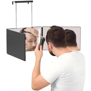 Adjustable LED Light 3 Way Mirror, Portable Trifold Mirror for Shaving, Grooming, Hair Styling, Dye Hair, Makeup, Braiding, 360 Degree Mirror