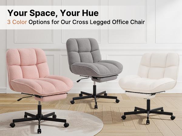 Criss Cross Chair with Foot Rest, Thick Cushioned Cross Legged Office Chair, Sherpa Swivel Vanity Chair, Comfy Height Adjustable Computer Office Desk Chairs for Home Office,Vanity Criss Cross Chair with Foot Rest, Thick Cushioned Cross Legged Office Chair, Sherpa Swivel Vanity Chair, Comfy Height Adjustable Computer Office Desk Chairs for Home Office,Vanity