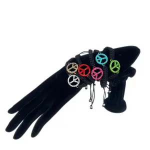 Y2K Rhinestone Peace Sign Bracelets | early 2000s | Emo | Scene | Gyaru | Mcbling | Y2K trashyY2K aesthetic | vintage accessories | Real Vintage | Real y2k