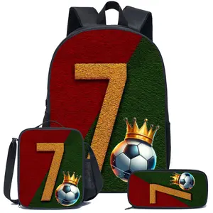 Football-themed Pattern Backpack for Both Shoulders, Boys' Sports Outdoor Bag, Student or Child's School Bag