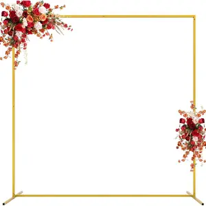 6.6FTx6.6FT  Wedding Arch Backdrop Stand Square Metal Rectangular Arch Frame for Ceremony Party Birthday Bridal  Shower Anniversary Arbor Balloon Decoration