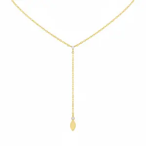 18K Gold Plated Cz Lariat Chain Necklace