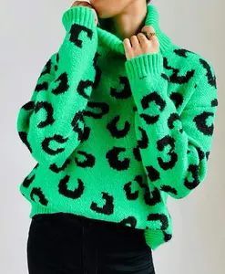 Keep Me Cozy, Green Leopard Print Sweater❤️