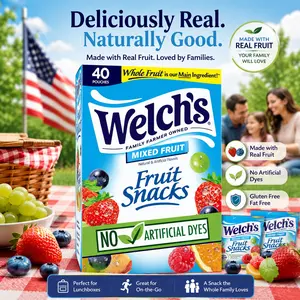 Welch's Fruit Snacks, Mixed Fruit, Bulk Pack, Individual Single Serve Bags, 0.8 oz (Pack of 40)