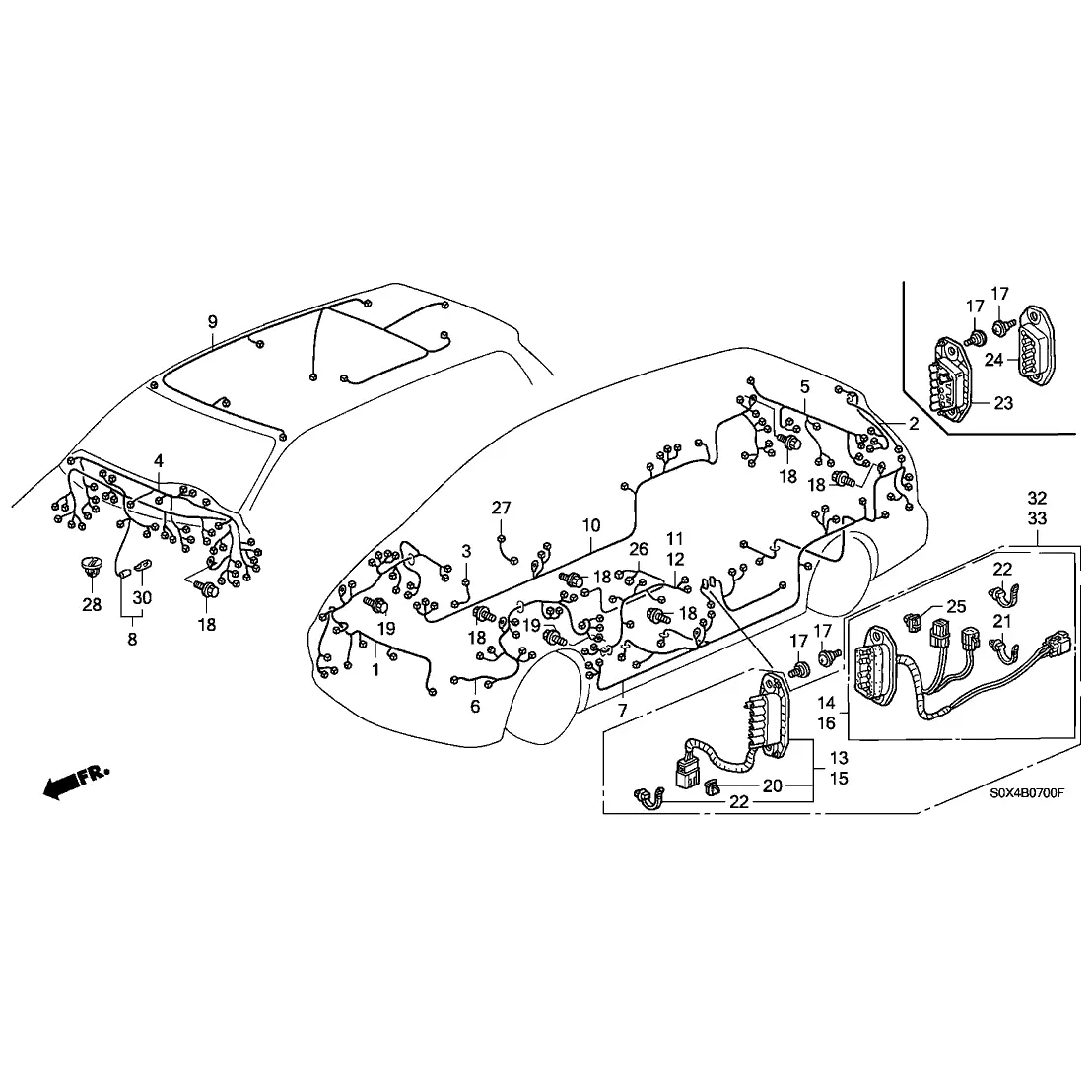 New 2003-2004 Fits Honda Odyssey Driver Door Wire Harness, Part # 32751-S0X-A31